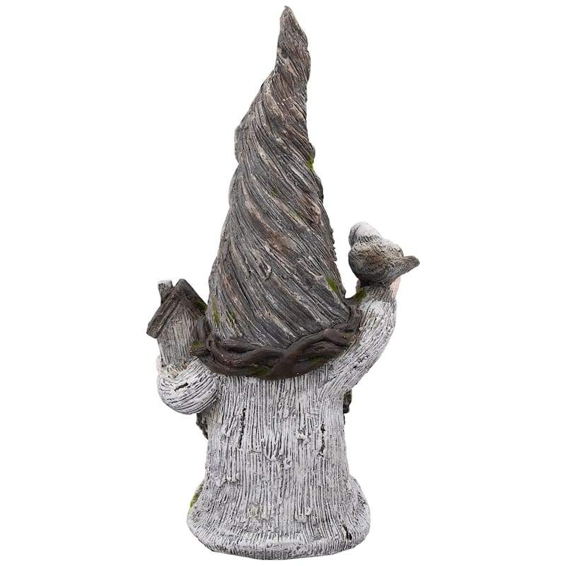 Gnome with Bird House Outdoor Garden Statue - 26.25"