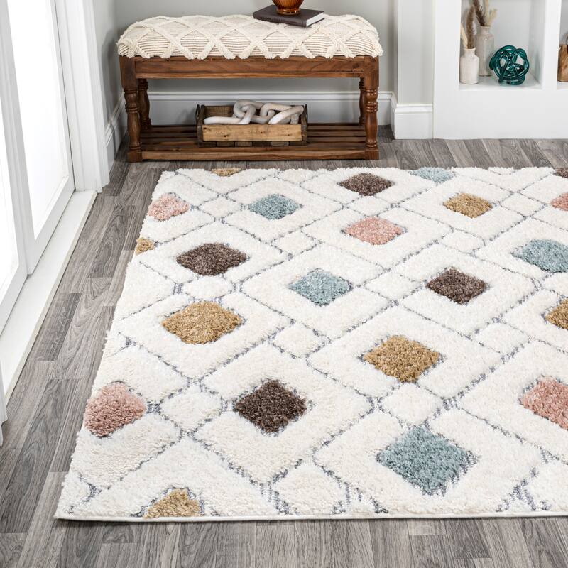 JONATHAN Y Monique Tropical Leaves Area Rug