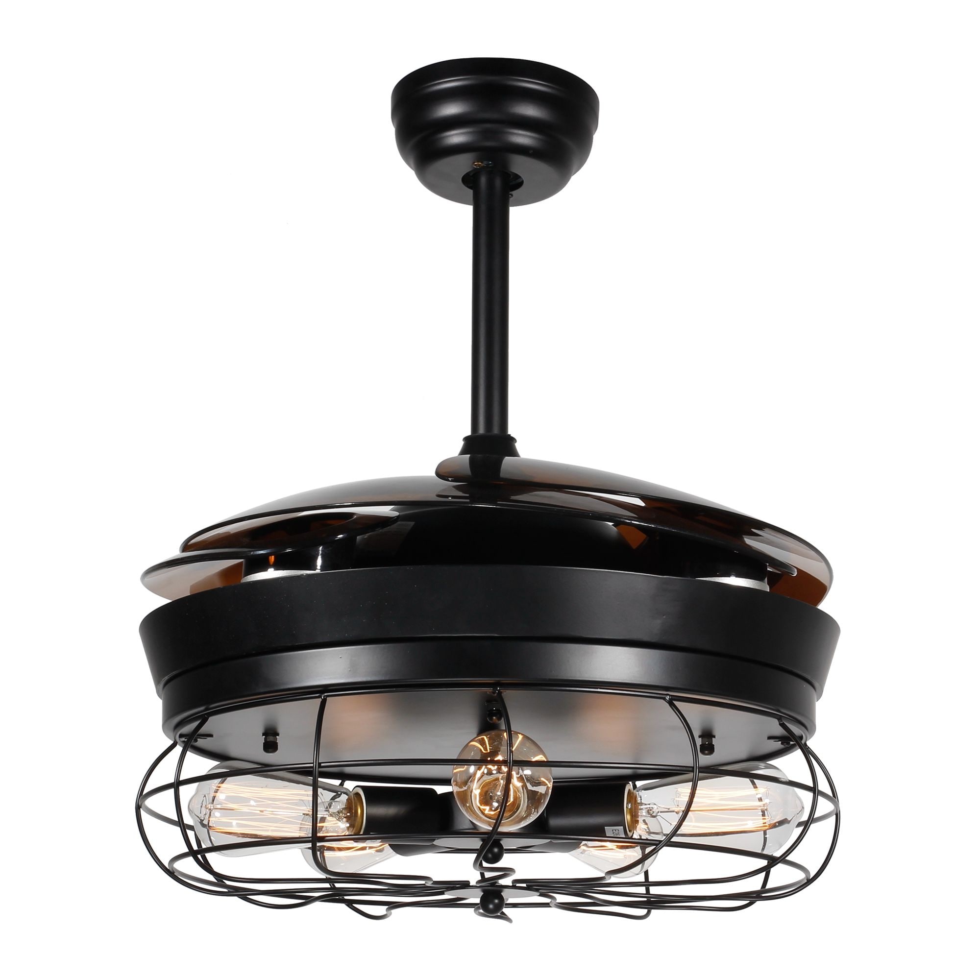 46 Inch Foldable 4 Blades Cage Ceiling Fan With 5 Light 46 Inch Foldable 4 Blades Cage Ceiling Fan With 5 Light