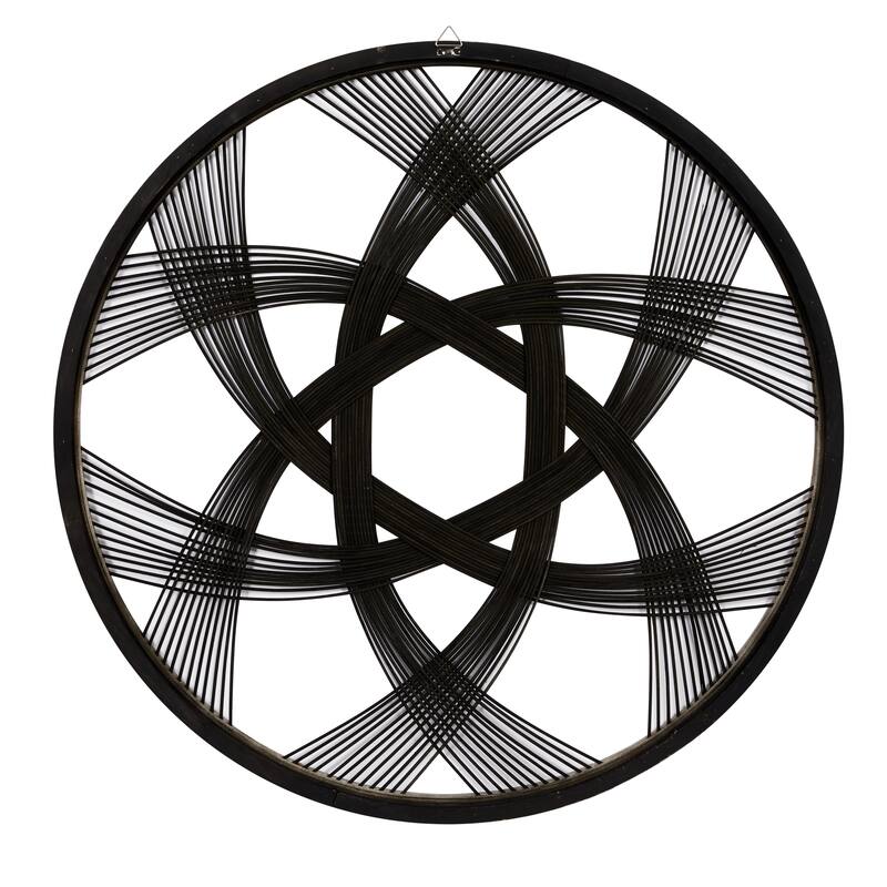 Wood Geometric Woven Wall Decor - Black - Roche River Decor