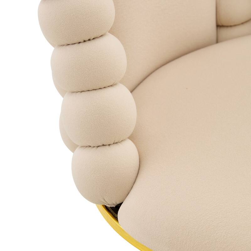 Set of 2 Modern Velvet Dining Chairs with Bubble Bead Back & Gold Legs