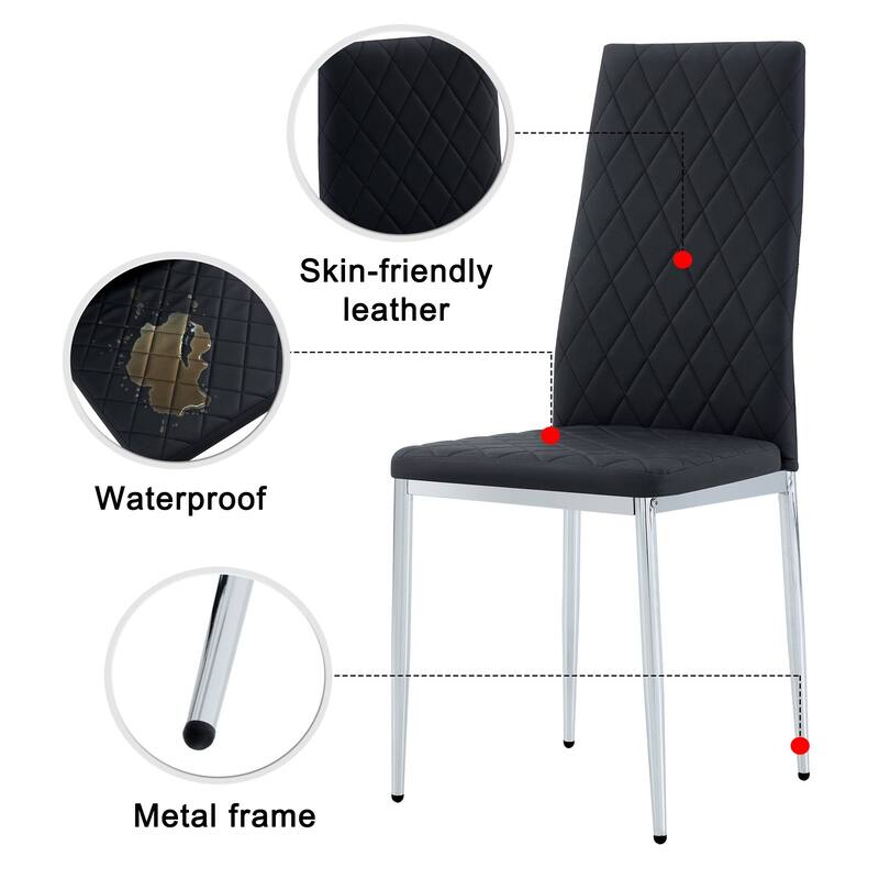 Dining chair, black chair and 6-piece set of