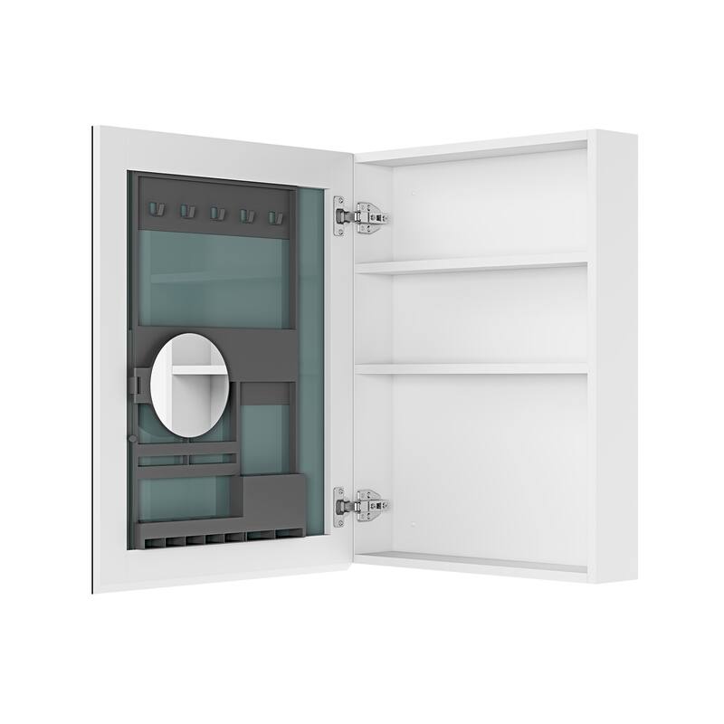 Frameless Bathroom Medicine Cabinet with Beveled Mirror Edges, Left Opening Door, Soft-Closing Hinges
