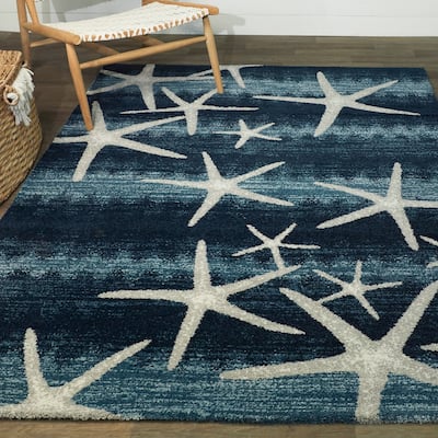 Martin Coastal Starfish Stripe Area Rug