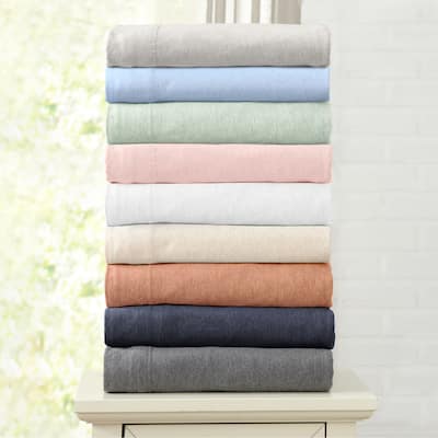 Linery & Co. Ultra Soft Cotton Blend Heathered Jersey Knit Sheet Set