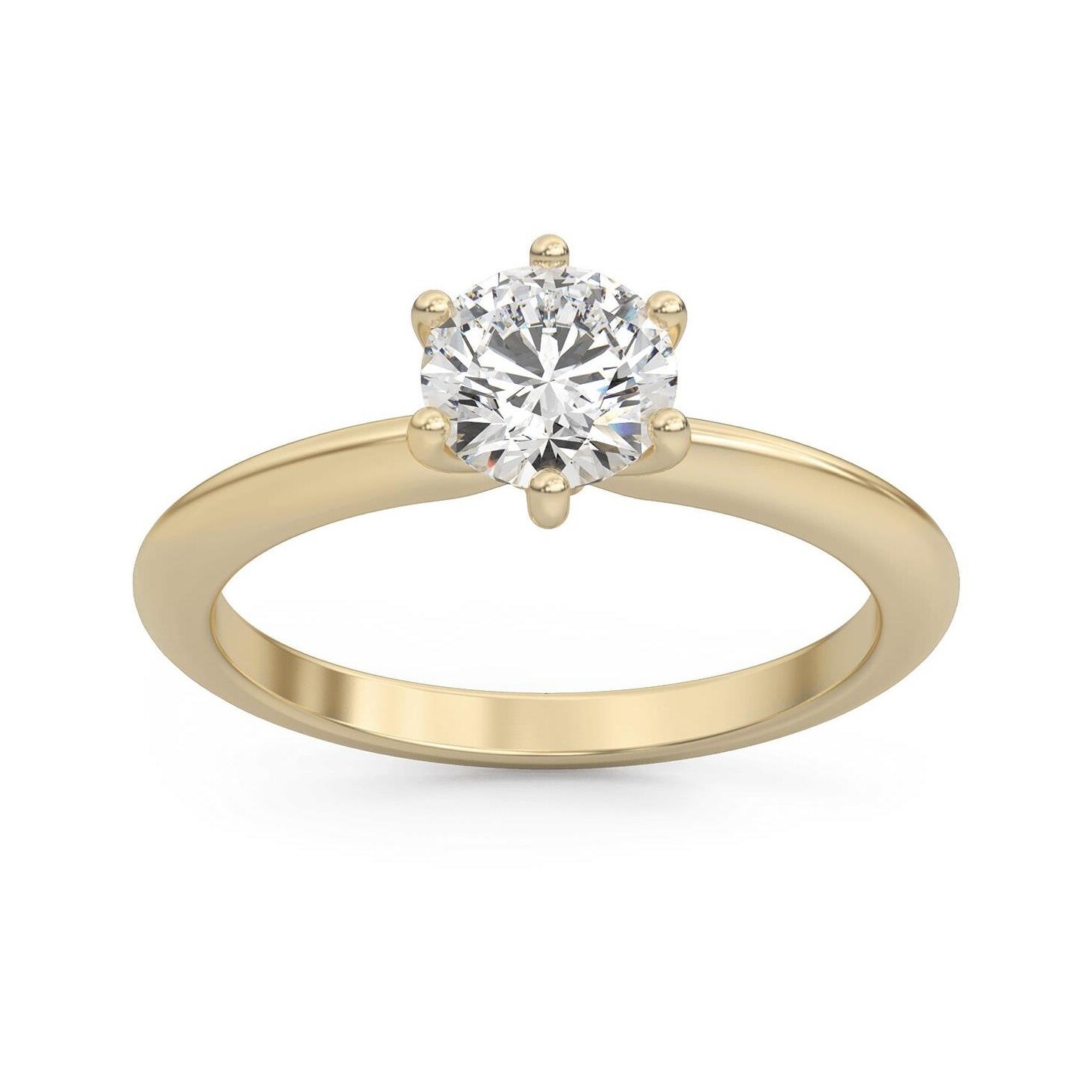IGI Certified 3/8 CT-2.00 CT Lab Grown Diamond Low Dome Classic Six Prong  Solitaire Engagement Ring in 14KT Gold
