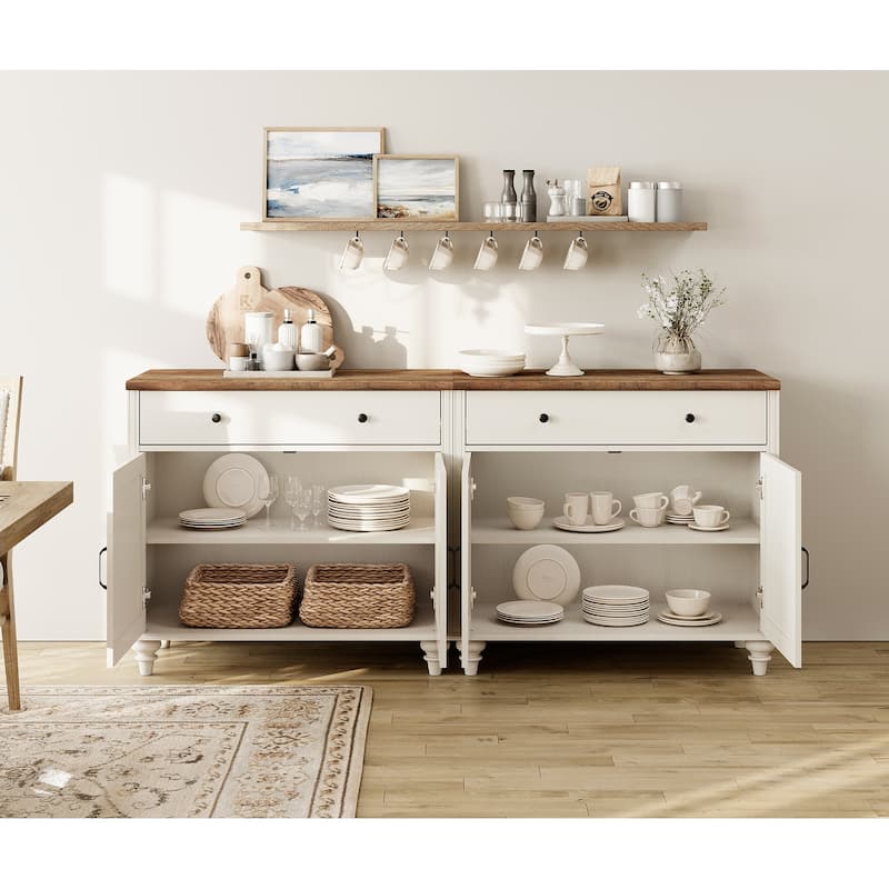 Farmhouse Sideboard, Buffet Cabinet with Storage Cabinets