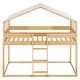 preview thumbnail 8 of 24, Full of Childlike Charm Bunk Bed with Tent, Twin Over Twin Wood House Bed