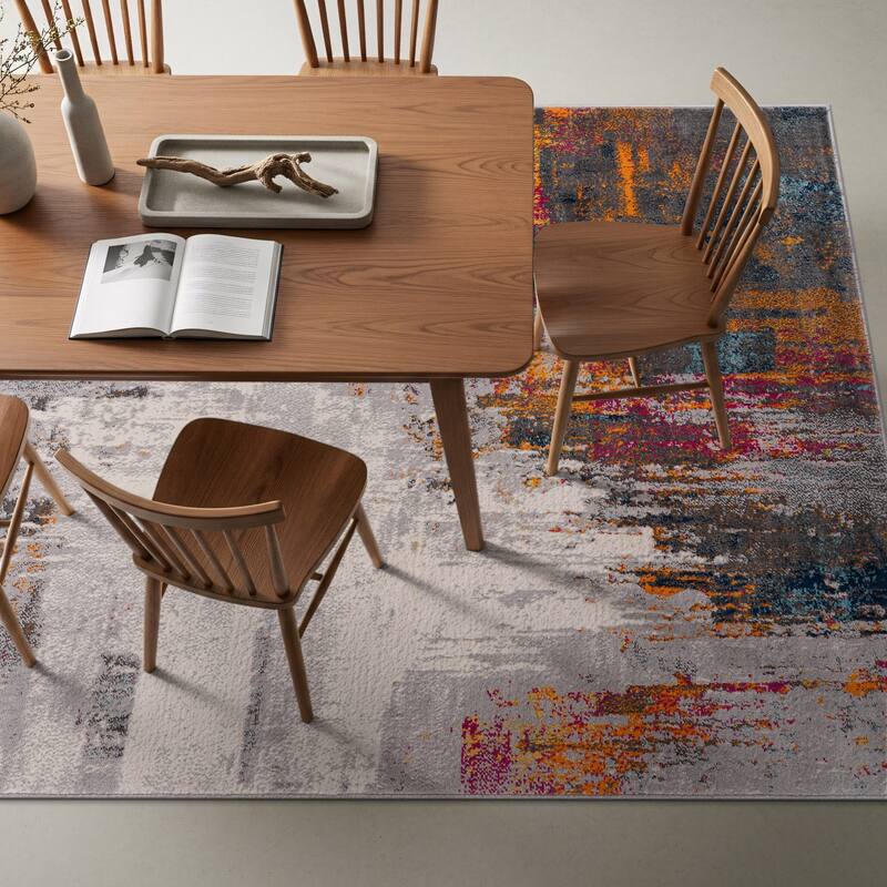 World Rug Gallery Bari Contemporary Abstract Art Area Rug