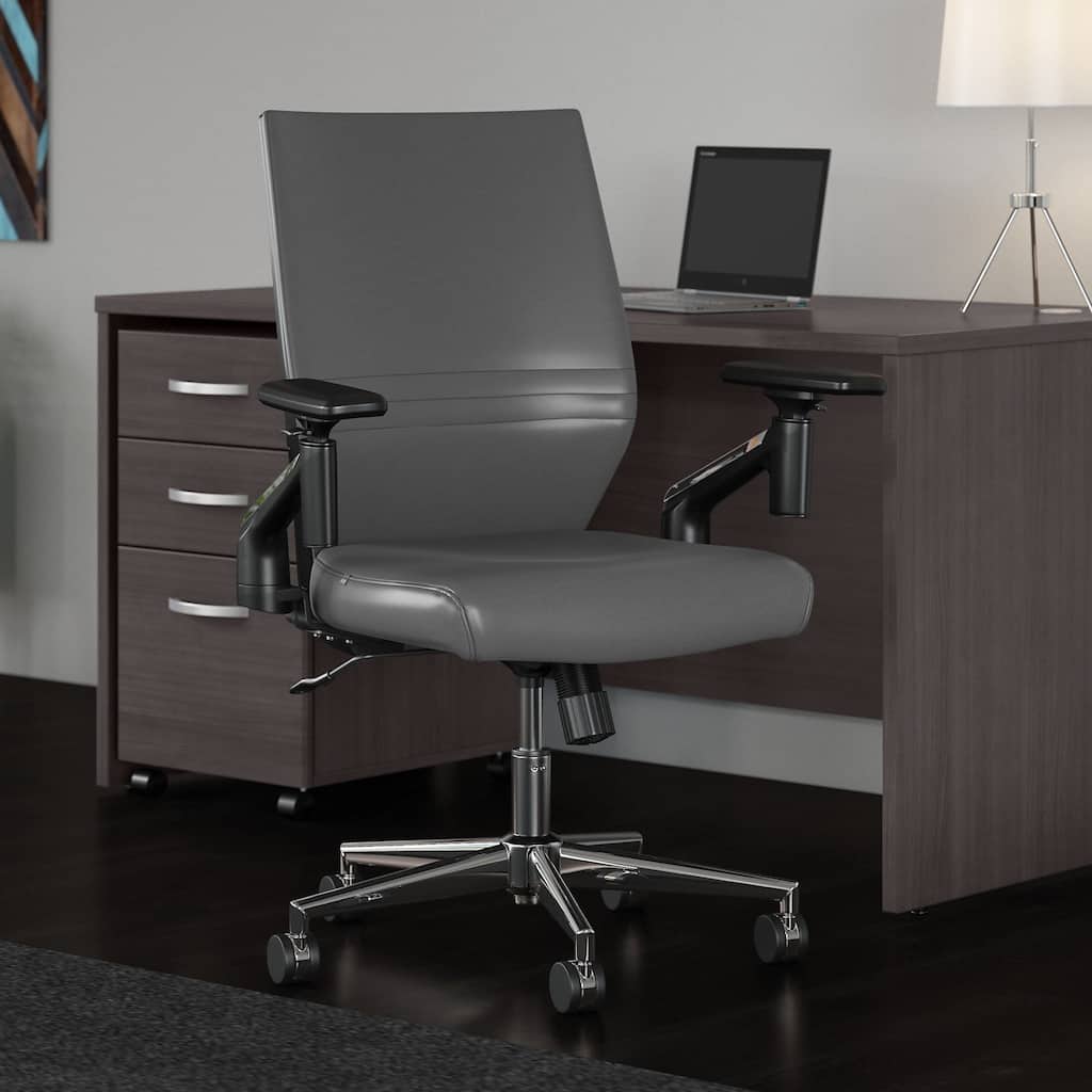 Laguna Mid Back Leather Office Chair by Bush Business Furniture