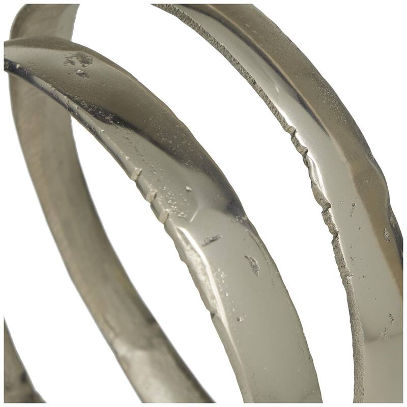 Aluminum Metal Abstract Looped Decorative Sculpture - Silver, Gold, Black - Roche River Decor