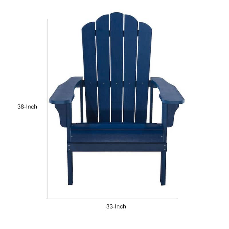 West Outdoor Patio Adirondack Chair, 30 Inch, Wood Style Blue Finish
