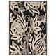 SAFAVIEH Courtyard Leatrice Indoor/ Outdoor Patio Backyard Rug - 4' x 5'7" - Black/Sand