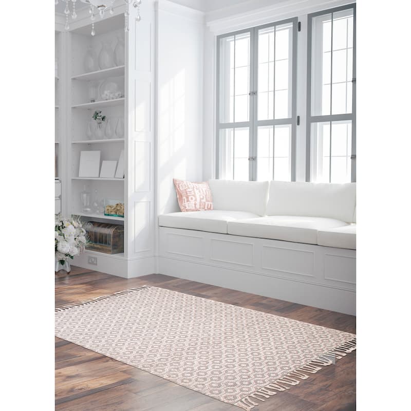 ECARPETGALLERY Braid weave Sienna Ivory Wool Rug - 6'5 x 9'5