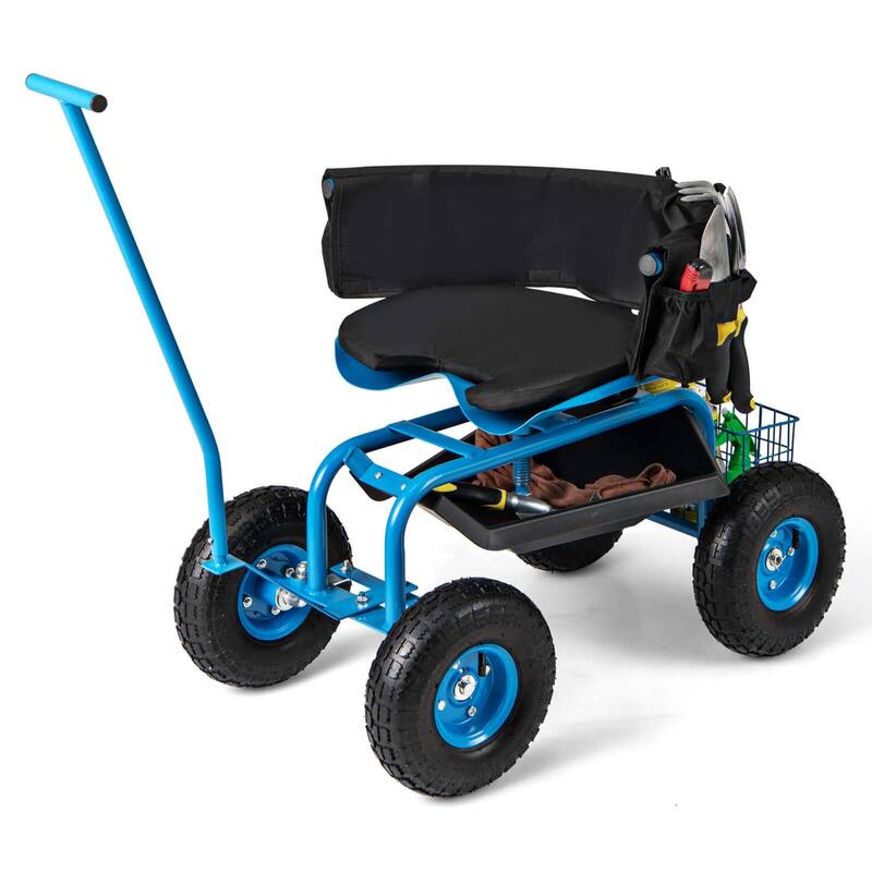 Costway Rolling Garden Cart Outdoor Gardening Workseat withAdjustable - See Details