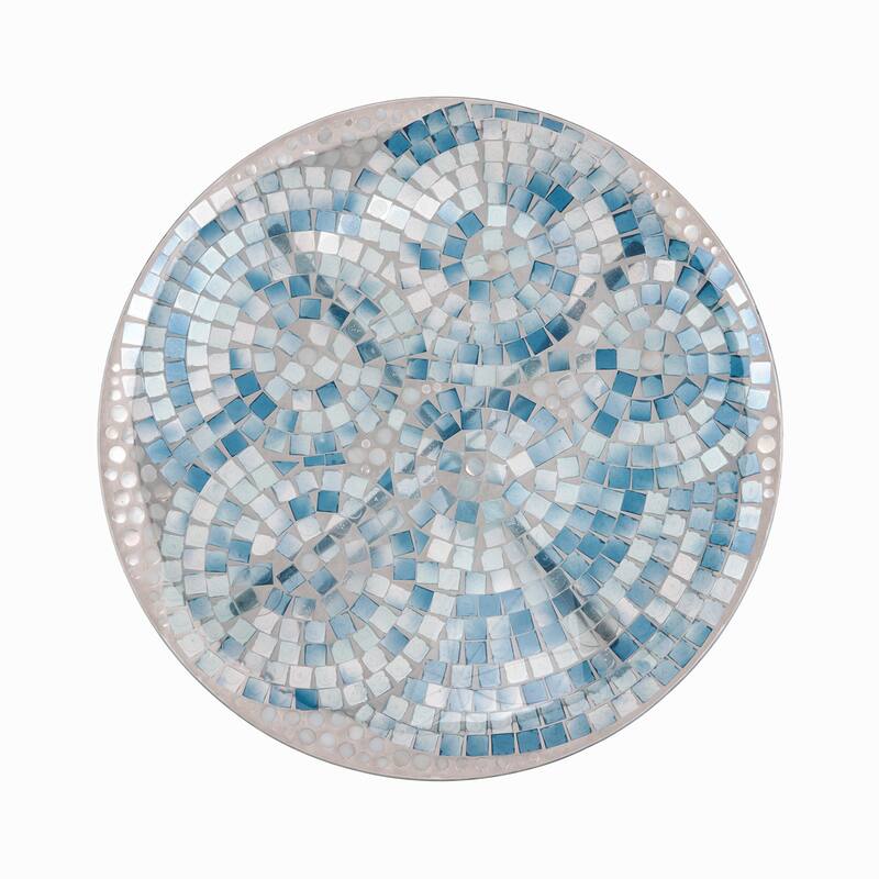 Alpine Corporation 24" Tall Outdoor Glass Birdbath Bowl with Metal Stand