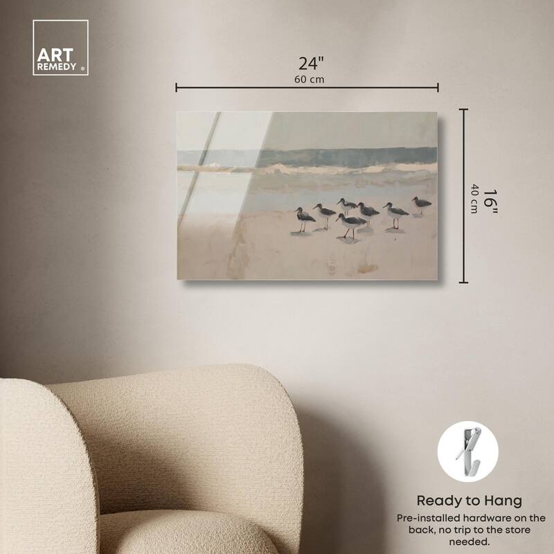 Seagulls at the Beach II Acrylic by Art Remedy, Ready to Hang