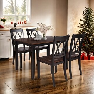 5-Piece Dining Table and 4 Wood Dining Chairs Set - Bed Bath & Beyond ...