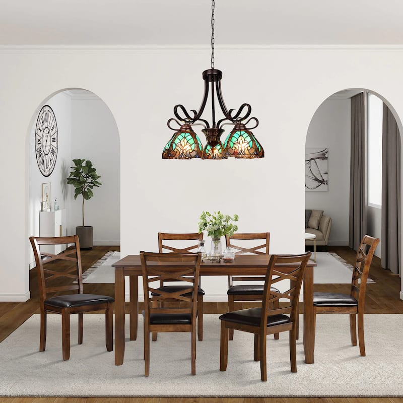 Tiffany Style Victorian Design 5-light Dark Bronze Chandelier - 20 inches high