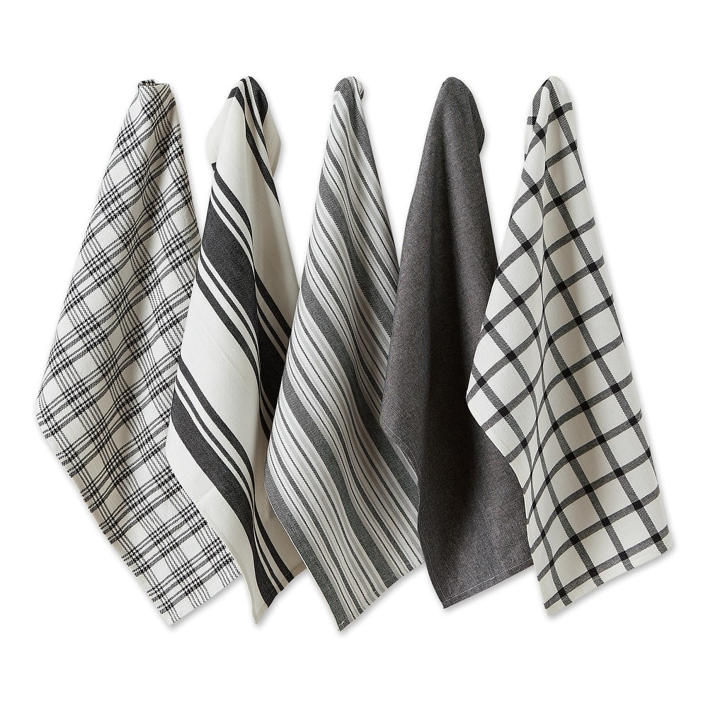 DII Assorted Woven Dishtowels (Set of 5)