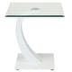 preview thumbnail 2 of 7, Cres Contemporary 24-inch Glasstop End Table by Furniture of America