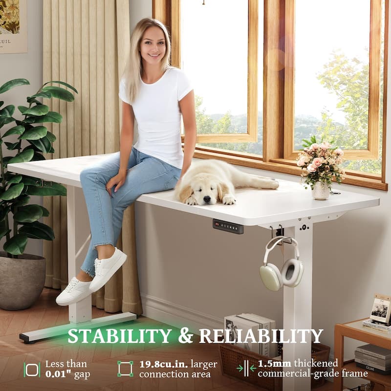 SIAGO 48 x 24 Inch Computer Desk Height Adjustable Electric Sit Stand Up Desk