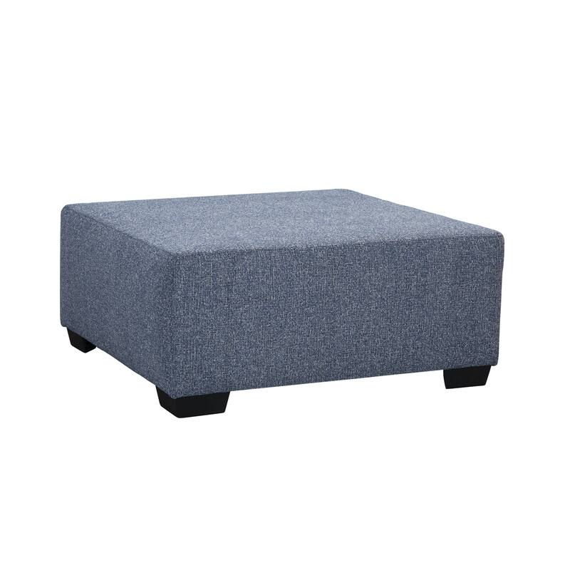 American Furniture Classics Model Casual Comfort Series Blue Square Upholstered Ottoman