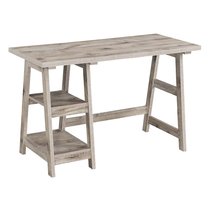 Convenience Concepts Designs2Go Trestle Desk with Shelves