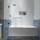 preview thumbnail 3 of 35, FELYL 34" W x 58" H Hinged Frameless Tub Door with Heat Soaking Process and Protective Coating Clear Glass