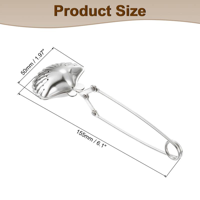 1 Pcs Seashell Snap Tea Ball Infuser, Stainless Steel Tea Strainer - Silver