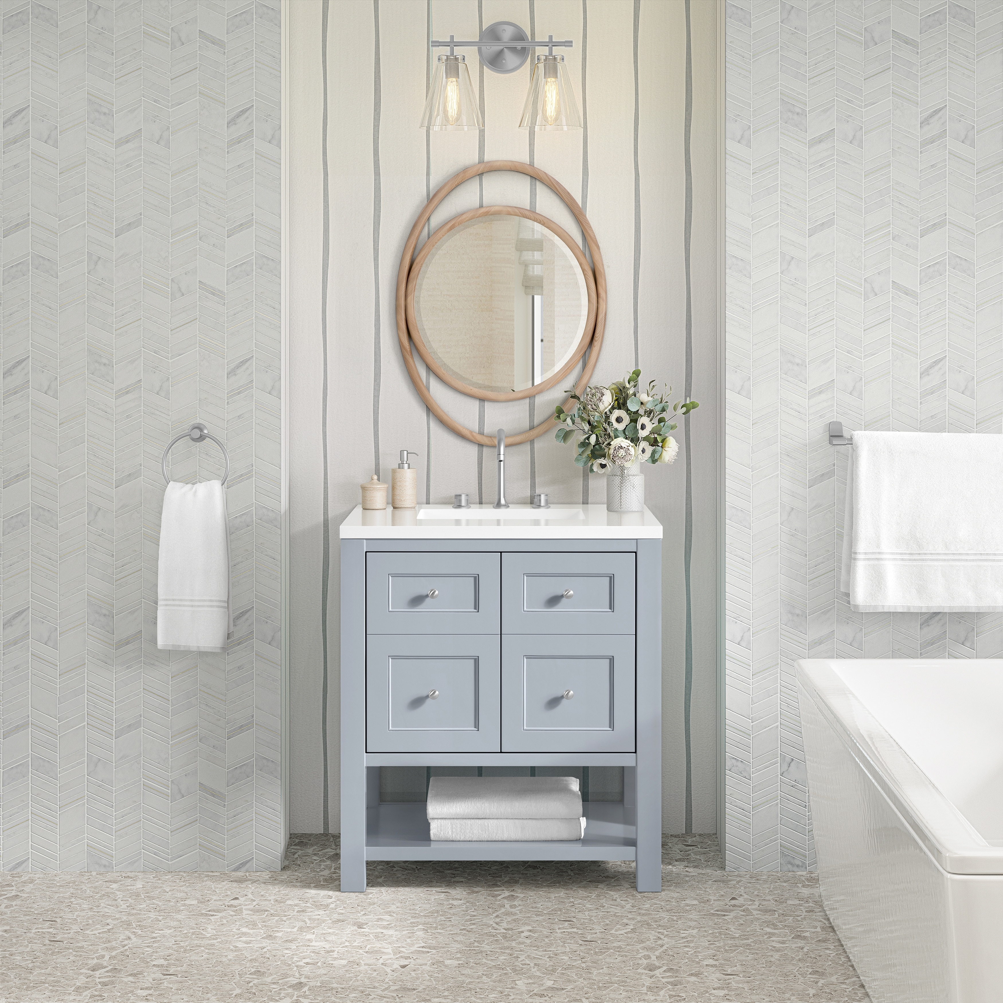 James Martin Vanities Breckenridge 30" Single Vanity, Serenity Blue - 30