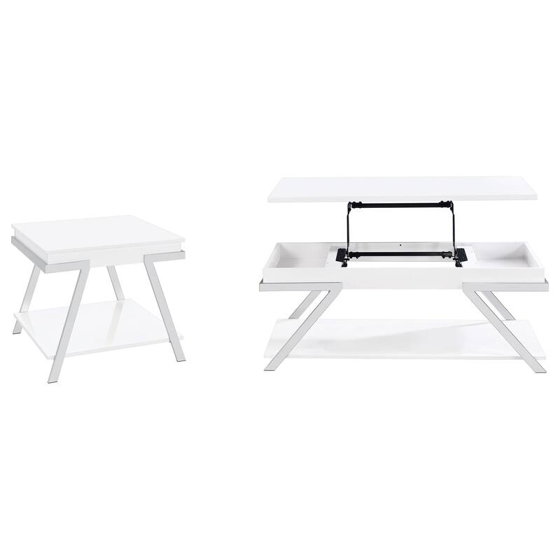Marcia Coffee And End Table Set White High Gloss