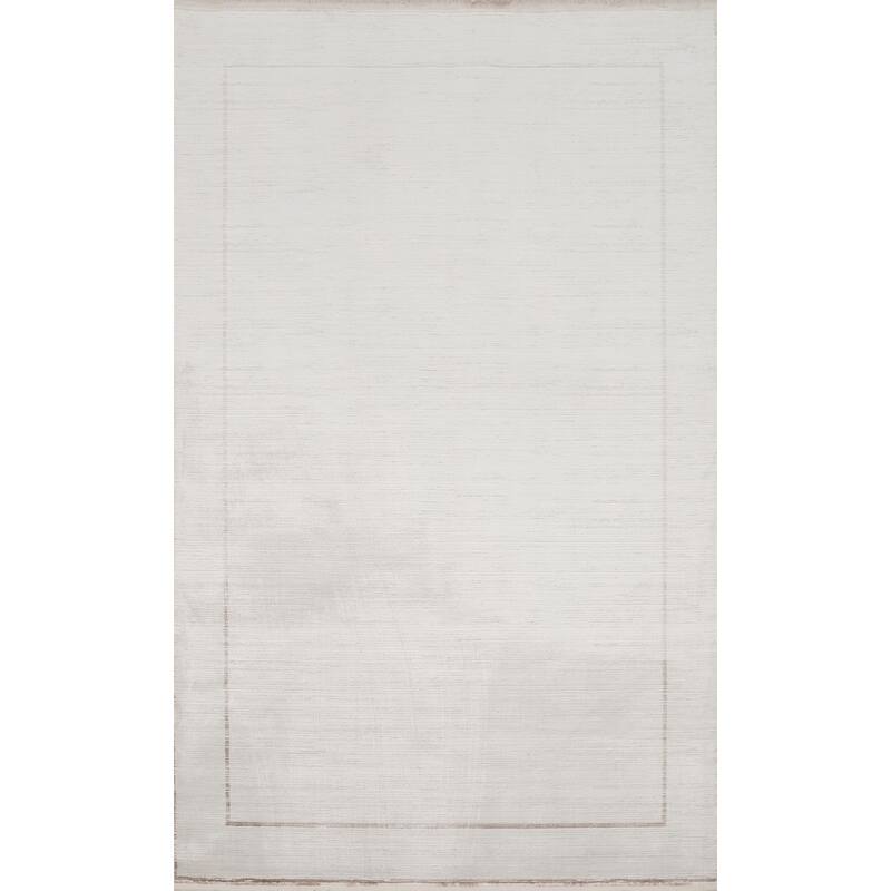 Machine Made Oriental Polyester Carpet Modern Geometric Beige & Ivories Modern Area Rug - 7' 8'' X 5' 2''