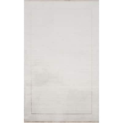 Machine Made Oriental Polyester Carpet Modern Geometric Beige & Ivories Modern Area Rug - 7' 8'' X 5' 2''