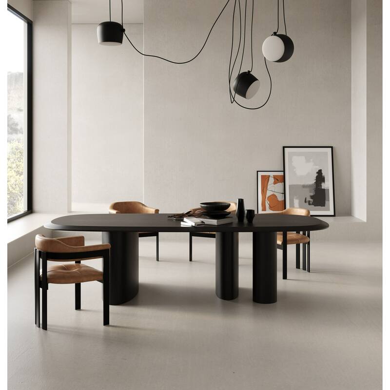 Modrest Summit Modern 118" Black Ash Dining Table