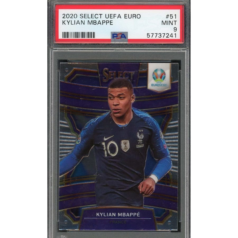 Kylian Mbappe 2020 Panini Select UEFA Euro Soccer Card #51 Graded PSA 9 - 8'6" x 11'6"