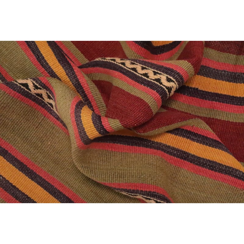 Hand Woven Oriental 100% Wool Carpet Southwestern Geometric Oranges & Rust Kilim Area Rug - 7' 5'' X 4' 7''