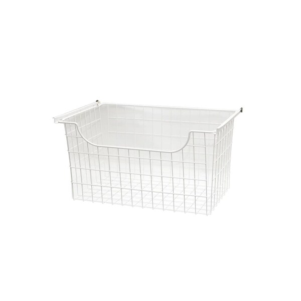 Easy Track 1312 12" Tall Wire Basket for Easy Track Closet System - White