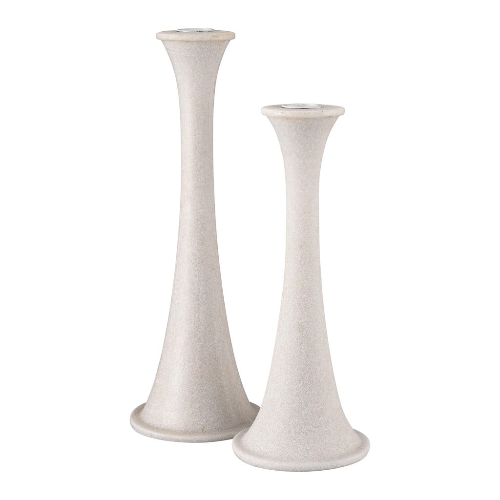 Atlas Bonnie Set of 2 Alabaster Candleholders - 12.5 inch H