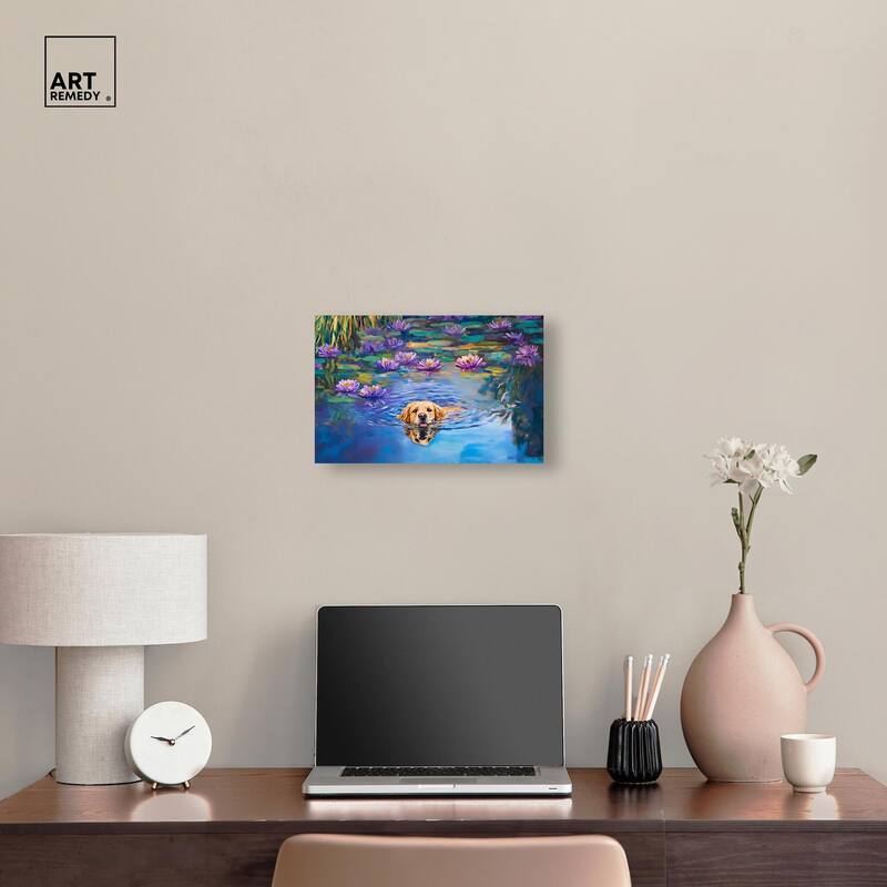 Watery Wag I Canvas by Art Remedy, Gallery Wrapped