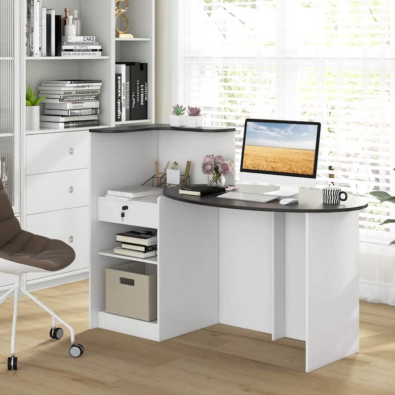 L Shaped Retail Counter Reception Desk Front Counter Desk