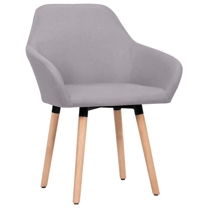 vidaXL Dining Chair Accent Upholstered Arm Chair with Solid Wood Legs Fabric - 24.4" x 21.3" x 32.9"