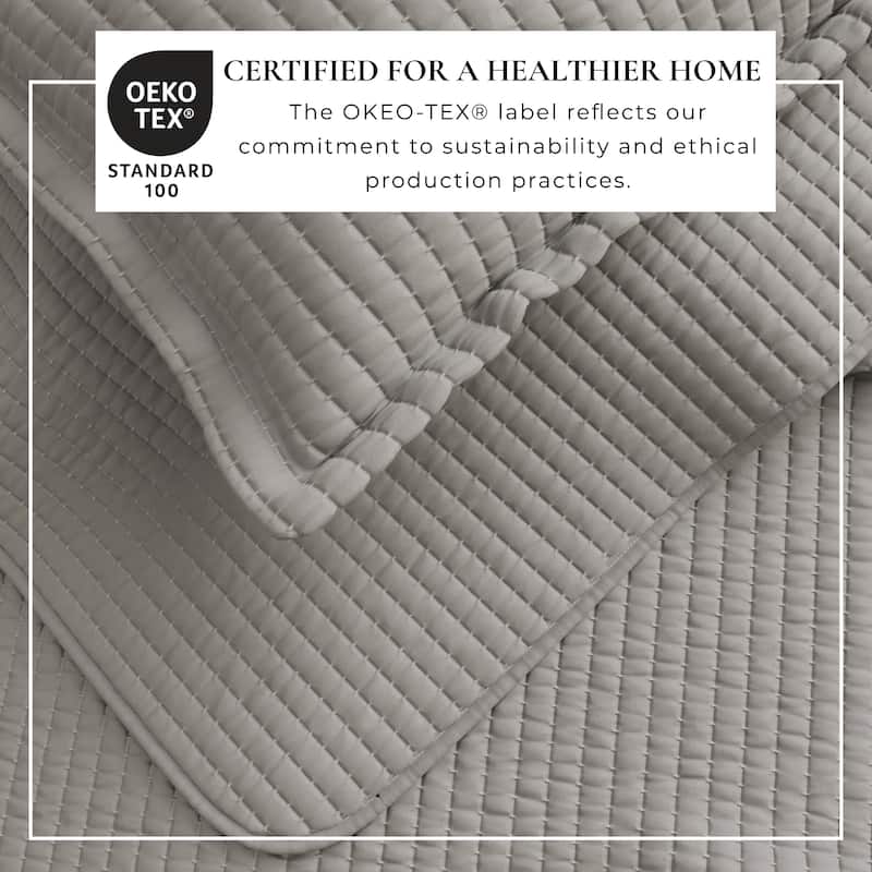 Linery & Co. Detailed Channel Stitch Microfiber Quilt Set With Shams.