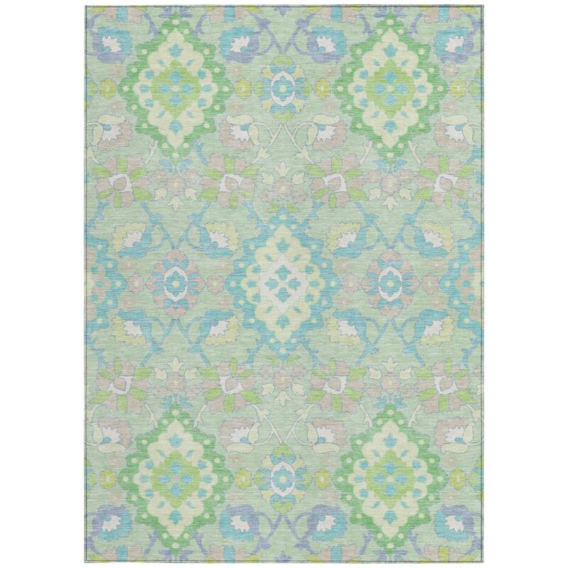 HomeRoots Oriental Traditional Rectangle Outdoor Rug