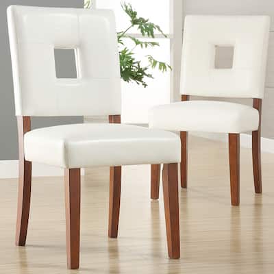 Calvados Faux Leather White Dining Chairs (Set of 2) by iNSPIRE Q Classic
