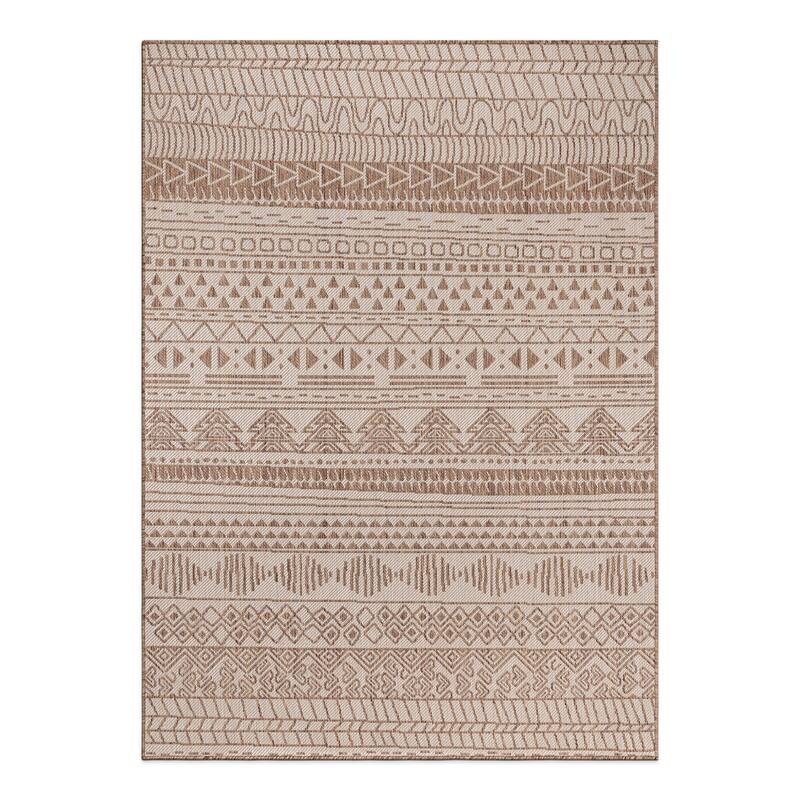 World Rug Gallery Contemporary Geometric Bohemian Textured Flat Weave Indoor/Outdoor Area Rug