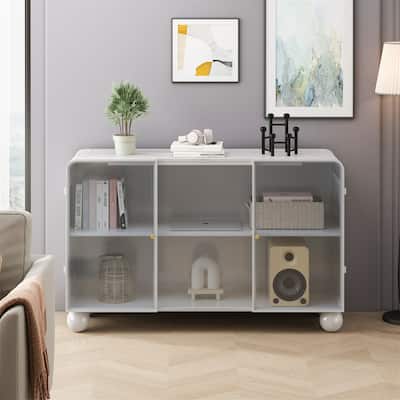 Glass Storage Cabinet with Legs