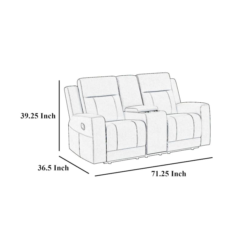 Krio Manual Recliner Loveseat, 71 Inch, Charcoal Gray Faux Leather