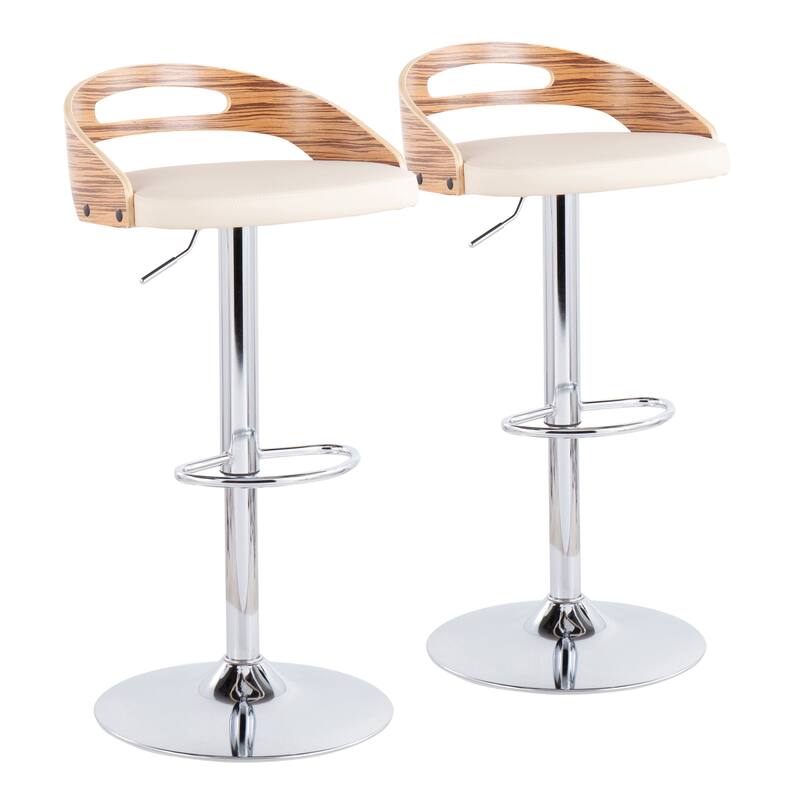 Carson Carrington Simon Adjustable Bar Stool with Oval Footrest (Set of 2)