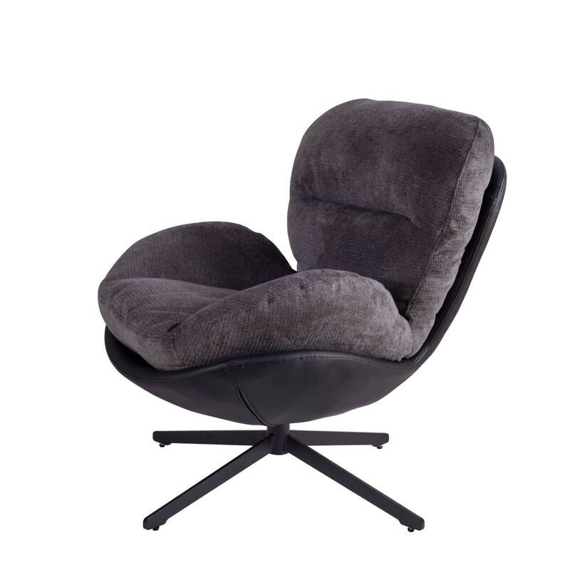 Modern Chenille 360° Swivel Office Chair with Metal Base Frame